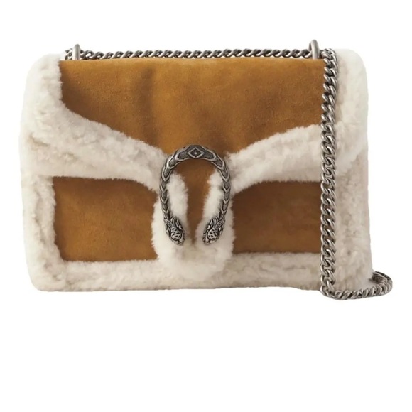 NWT Authentic Gucci suede shearling Dionysus small bag - Picture 9 of 9